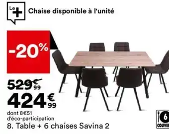 BUT Table + 6 Chaises Savina 2 offre