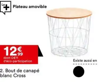 BUT Bout De Canape Blanc Cross offre