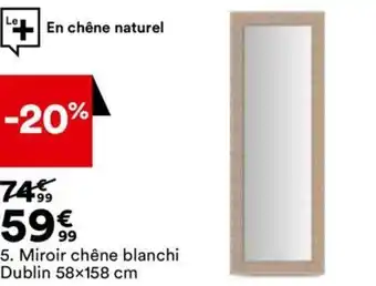 BUT Miroir Chene Blanchi Dubli 58X158 cm offre