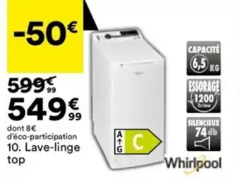 BUT Lave-linge top offre