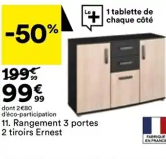 BUT Rangement 3 portes 2 tiroirs Ernest offre