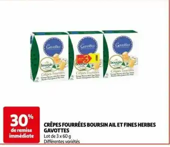 Auchan CRÊPES FOURRÉES BOURSIN AIL ET FINES HERBES offre