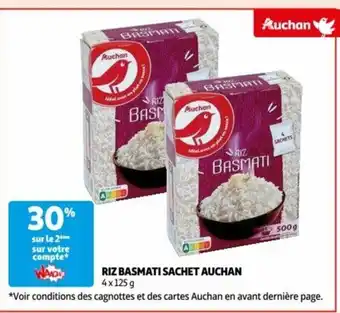 Auchan WAND RIZ BASMATI SACHET AUCHAN 4x125 g offre