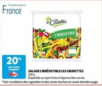 Auchan SALADE L'IRRÉSISTIBLE LES CRUDETTES 200 g offre