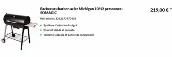 Barbecue charbon acier Michigan 10/12 personnes - SOMAGIC