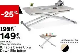 BUT 8. Table basse Up & Down Elio béton offre