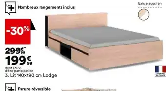 BUT 3. Lit 140x190 cm Lodge offre