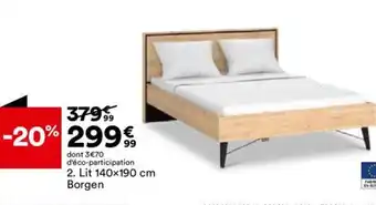 BUT Lit 140x190 cm Borgen offre
