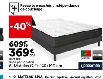 BUT 6. Matelas Gaïa 140x190 cm offre