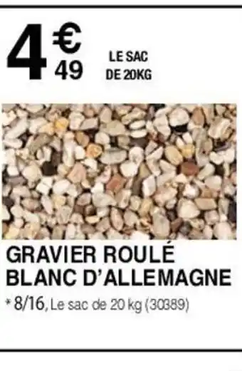 Chretien Matériaux GRAVIER ROULÉ BLANC D'ALLEMAGNE offre