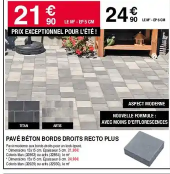 Chretien Matériaux PAVÉ BÉTON BORDS DROITS RECTO PLUS offre