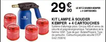 KIT LAMPE À SOUDER KEMPER +4 CARTOUCHES