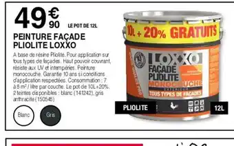 Chretien Matériaux PEINTURE FAÇADE PLIOLITE LOXXO offre
