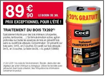 Chretien Matériaux TRAITEMENT DU BOIS TX202 offre