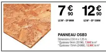 Chretien Matériaux PANNEAU OSB3 offre
