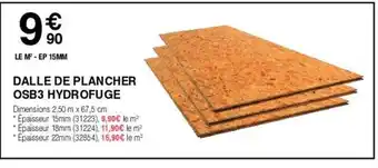 Chretien Matériaux DALLE DE PLANCHER OSB3 HYDROFUGE offre