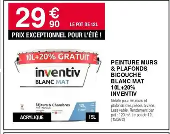 Chretien Matériaux PEINTURE MURS & PLAFONDS BICOUCHE BLANC MAT offre