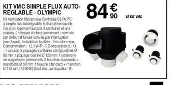 Chretien Matériaux KIT VMC SIMPLE FLUX AUTO-RÉGLABLE - OLYMPIC offre