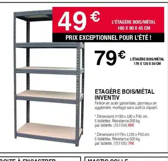 Chretien Matériaux ETAGÈRE BOIS/MÉTAL INVENTIV offre