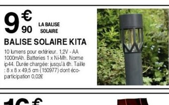 Chretien Matériaux BALISE SOLAIRE KITA offre