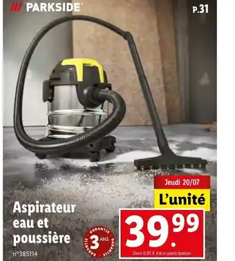 Lidl Aspirateur eau et poussière 3 39.99 offre