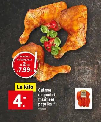 Lidl Cuisses de poulet marinées paprika (3) offre