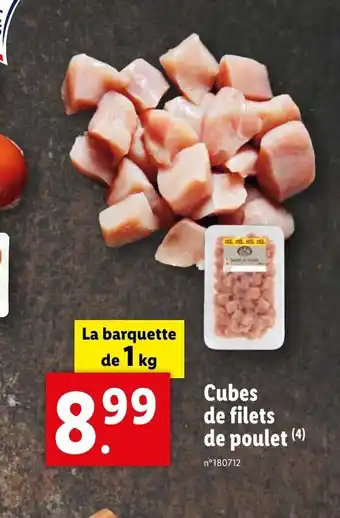 Lidl Cubes de filets de poulet (4) offre