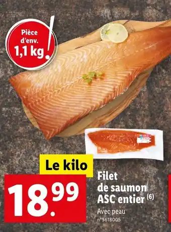 Lidl Filet de saumon ASC entier (6) offre