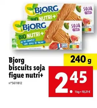 Lidl Bjorg biscuits soja figue nutri+ offre