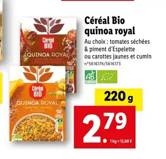 Lidl Céréal Bio quinoa royal offre