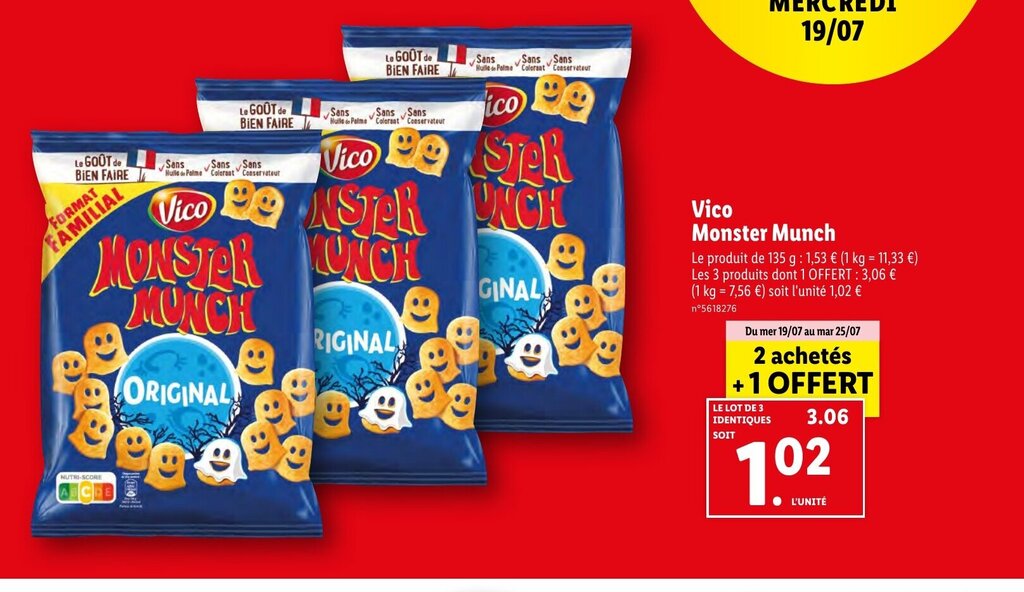 Promo Vico Monster Munch chez Lidl