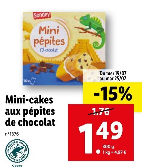 Promo Mini-cakes aux pépites de chocolat chez Lidl
