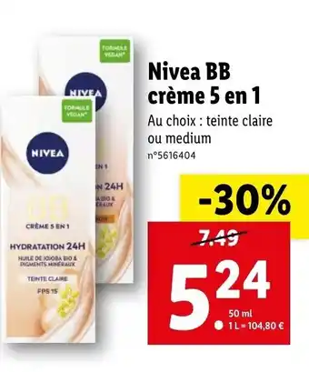 Lidl Nivea BB crème 5 en 1 offre