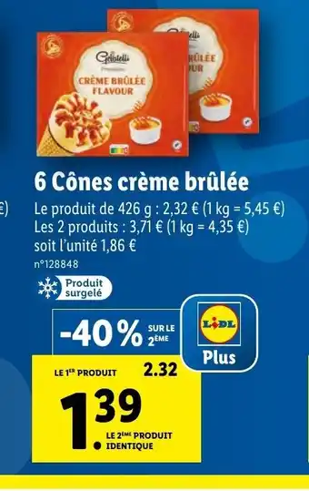 Lidl 6 Cônes choco-pistache offre