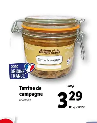 Lidl Terrine de campagne offre