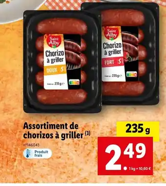 Lidl Assortiment de chorizos à griller (³) offre