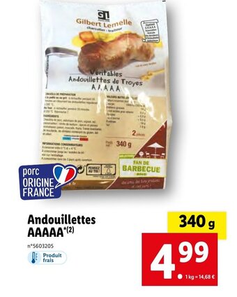 Lidl Andouillettes AAAAA*(²) offre