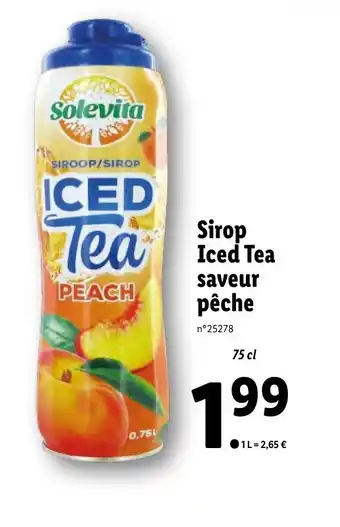 Lidl Sirop Iced Tea saveur pêche offre