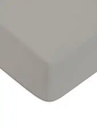 Drap housse en coton 57 fils uni gris perle 90x190cm