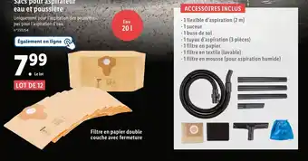 Lidl Sacs pour aspirateur eau et poussière. offre