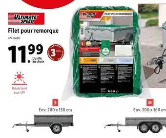 Lidl Filet pour remorque offre