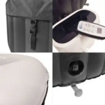 E.Leclerc Brico Cocooning water - spa gonflable rond - 120 jets - noir et blanc - ø180cm 3-4 places - 800l offre