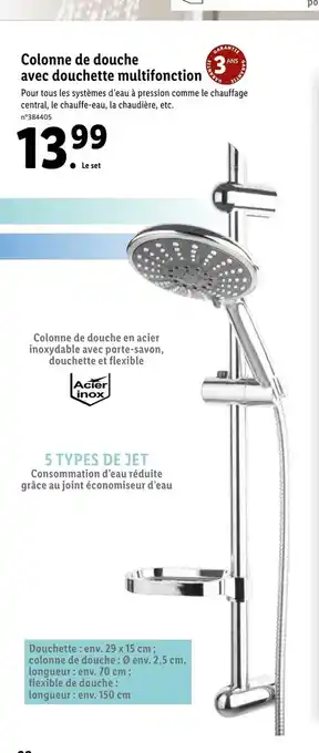 Lidl Colonne de douche avec douchette multifonction offre