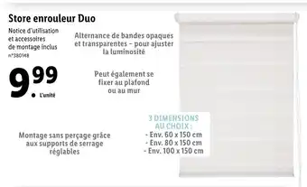 Lidl Store enrouleur Duo offre