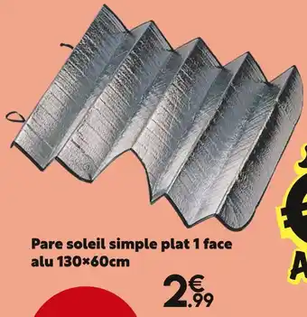 Maxi Bazar Pare soleil simple plat 1 face alu 130x60cm offre