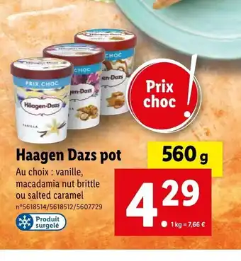 Lidl Haagen Dazs pot offre