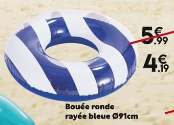 Maxi Bazar Bouée ronde rayée bleue ø91cm offre