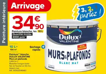 Castorama Dulux valentine peinture** blanche murs et plafonds offre