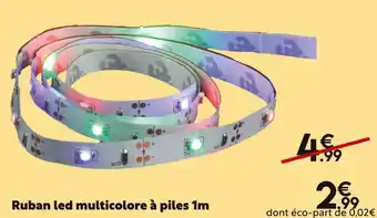 Maxi Bazar Ruban led multicolore à piles 1m offre