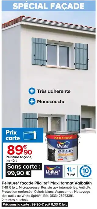 Castorama Dulux valentine peinture* façade pliolite® maxi format valbalith offre